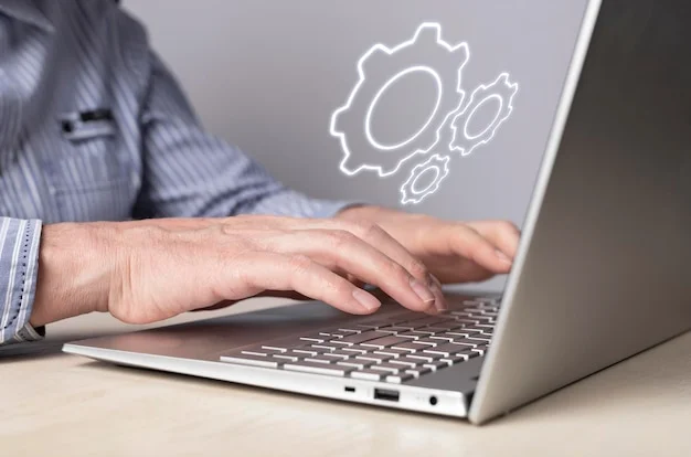man installing configuring system settings laptop computer repair technical support concept sysadmin it administrator profession 361816 5261