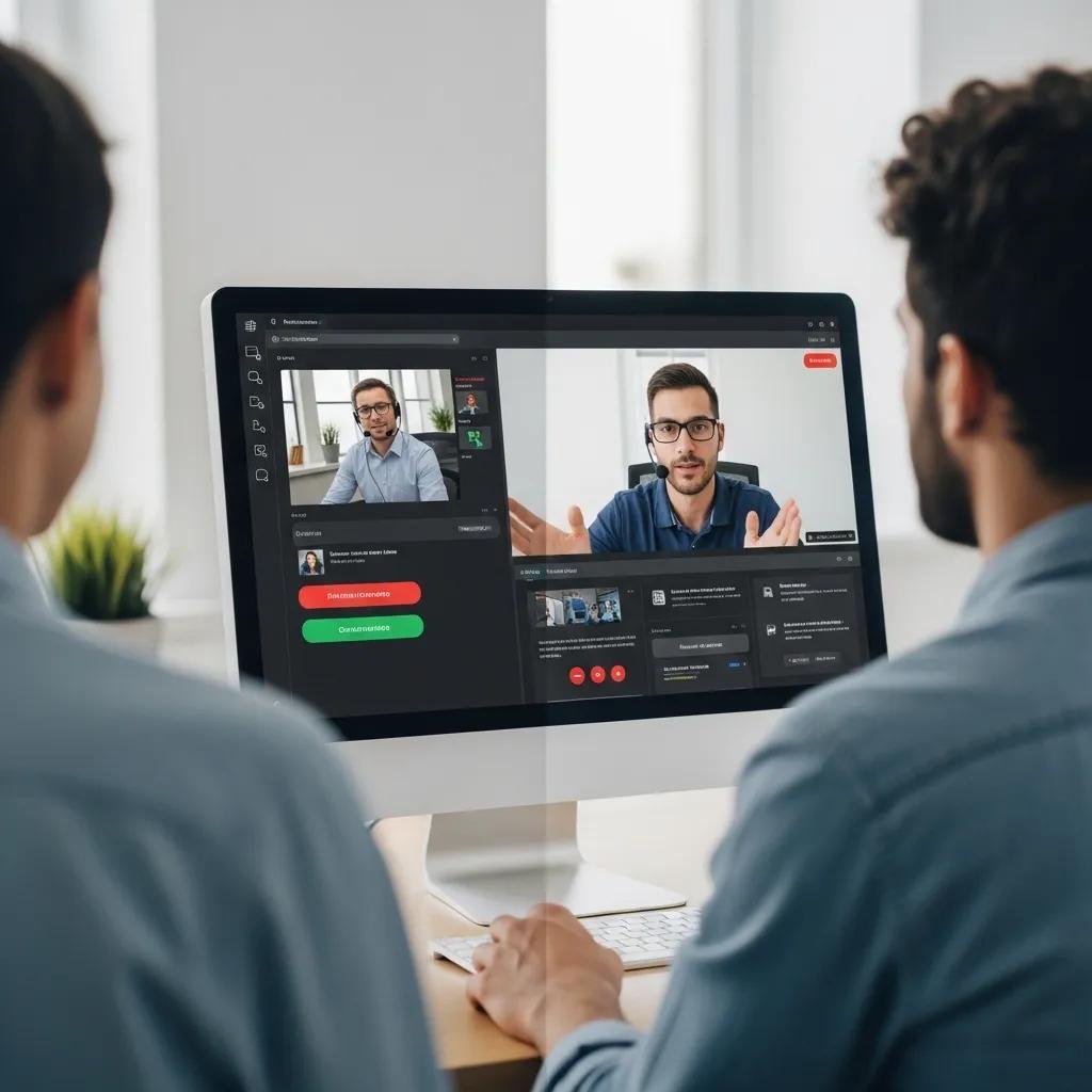 Technician providing remote support to a user via video call