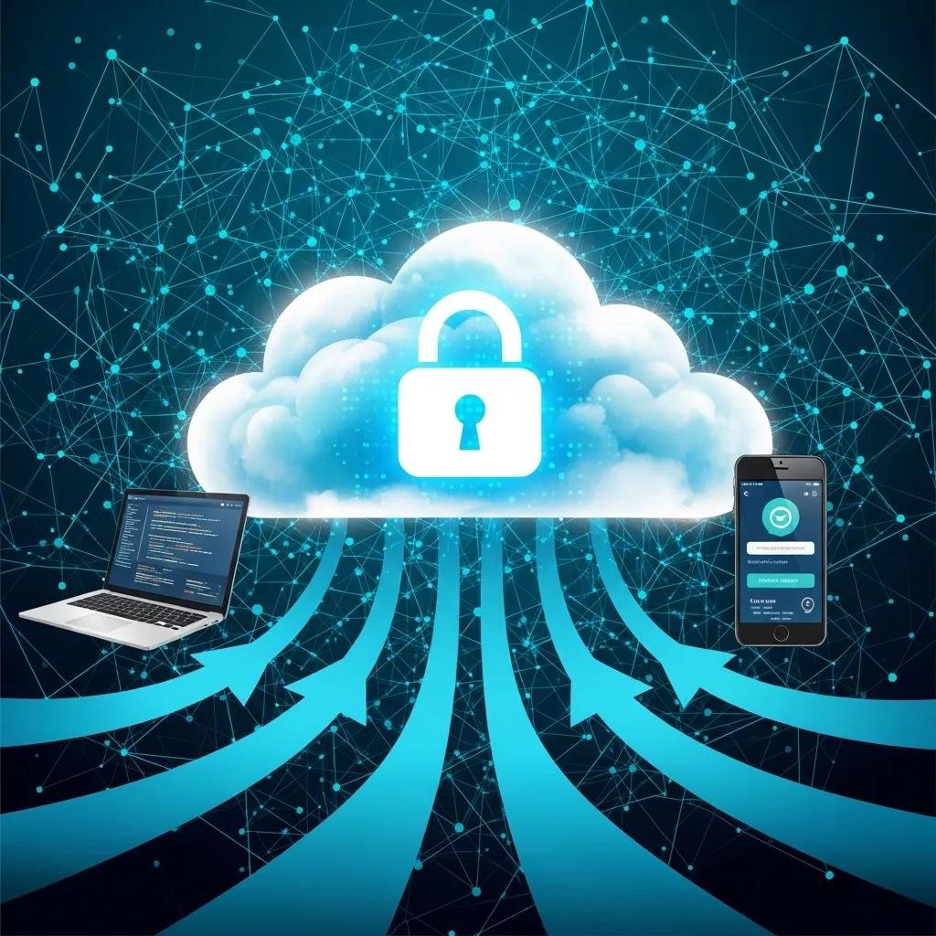 Digital lock symbolizing security measures for cross-device data transfer
