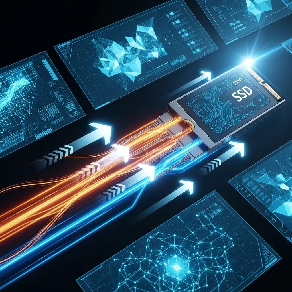 Illustration of SSD technology emphasizing speed and efficiency