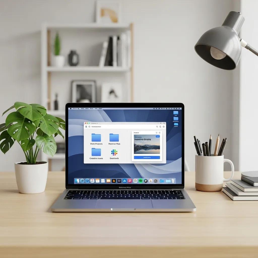 Organized MacBook desktop illustrating effective storage cleanup methods