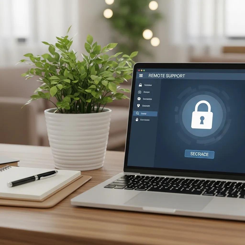 Secure remote support session for Wi-Fi repair services on a laptop