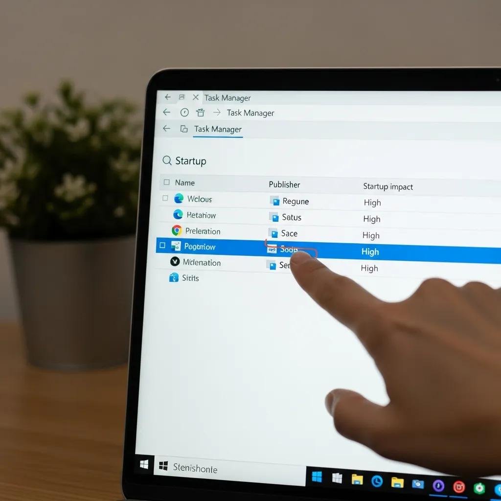 Task Manager showing startup programs to optimize Windows performance