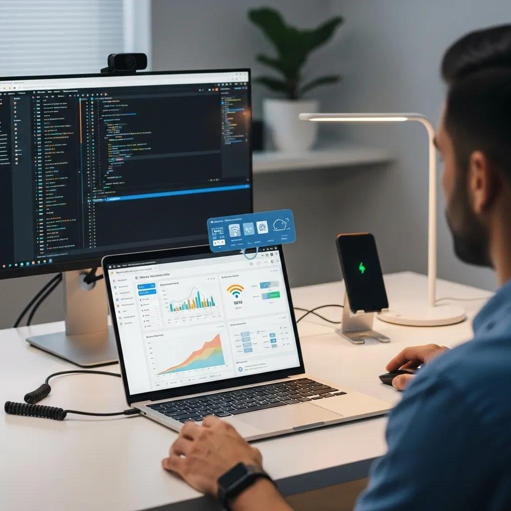 Technician diagnosing Wi-Fi connectivity issues remotely using network tools