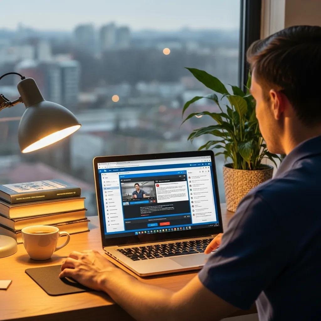 Technician remotely troubleshooting a computer using support software