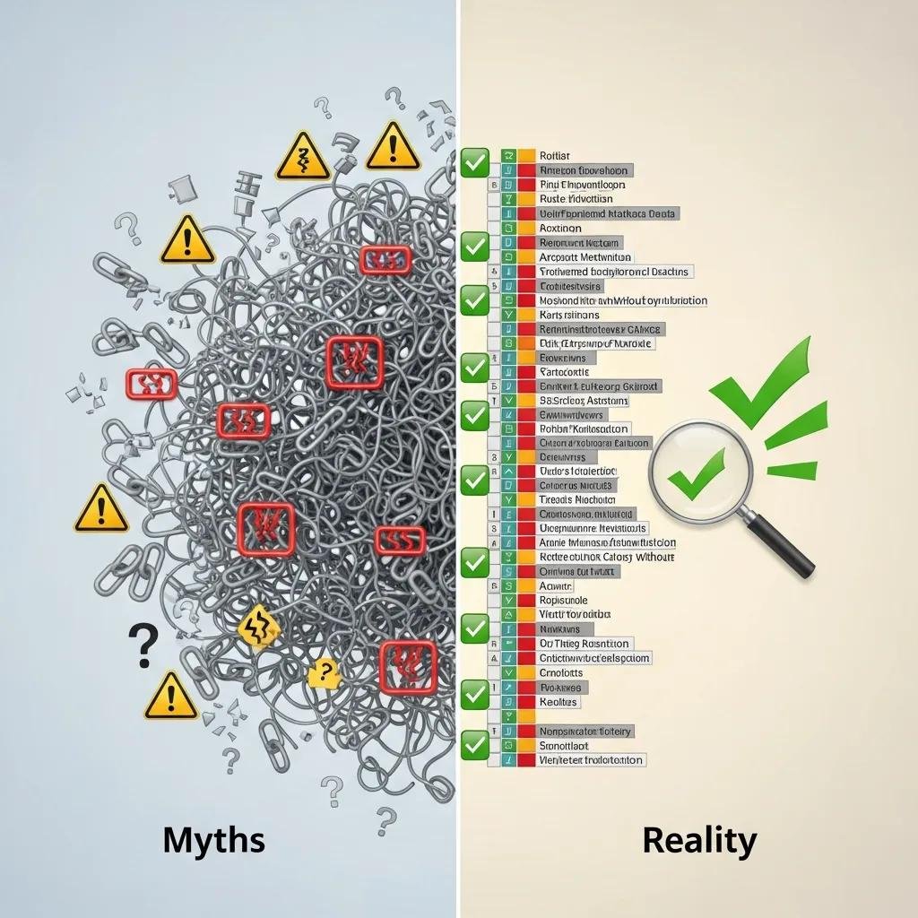 Visual representation of myths vs facts about Windows Registry cleaning