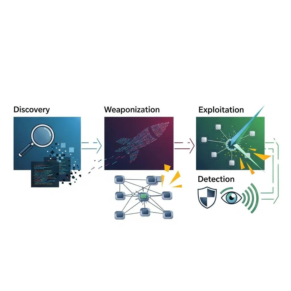 Visual representation of the lifecycle stages of a zero-day attack